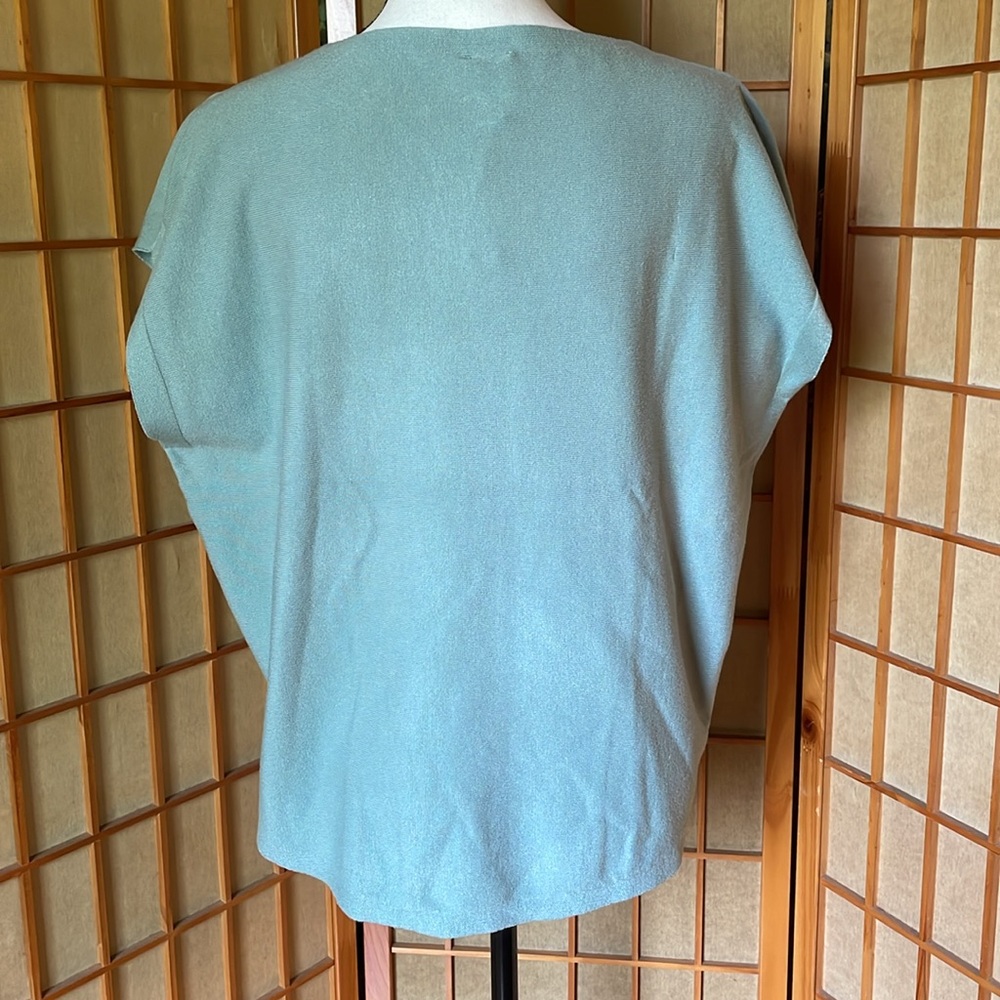 Aedan Sweater Sleeveless Seafoam White Flowers Sweater - Picture 2 of 11